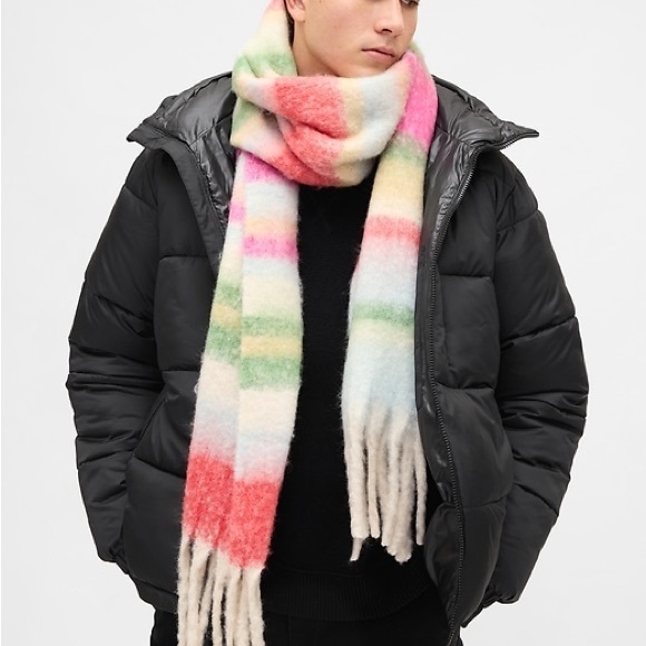 GAP Multi Color Happy Stripe  Soft Scarf - Picture 3 of 7
